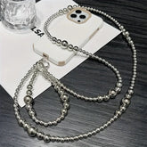 Holiday party gifts for friends and family, long silver bead hanging rope, phone case, bag, pendant Jonine’s Corner