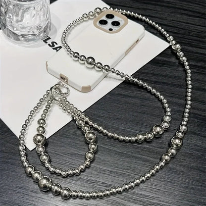 Holiday party gifts for friends and family, long silver bead hanging rope, phone case, bag, pendant Jonine’s Corner