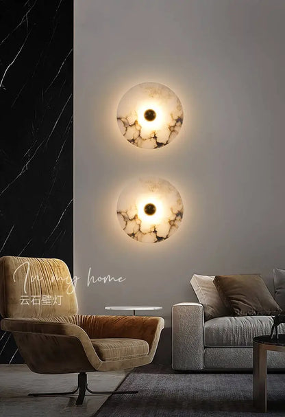 Marble Wall Sconce — Luxury Stone Wall Lamp for Living Room, Bedroom & Bathroom