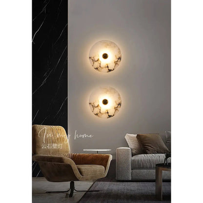 Marble Wall Sconce — Luxury Stone Wall Lamp for Living Room, Bedroom &amp; Bathroom