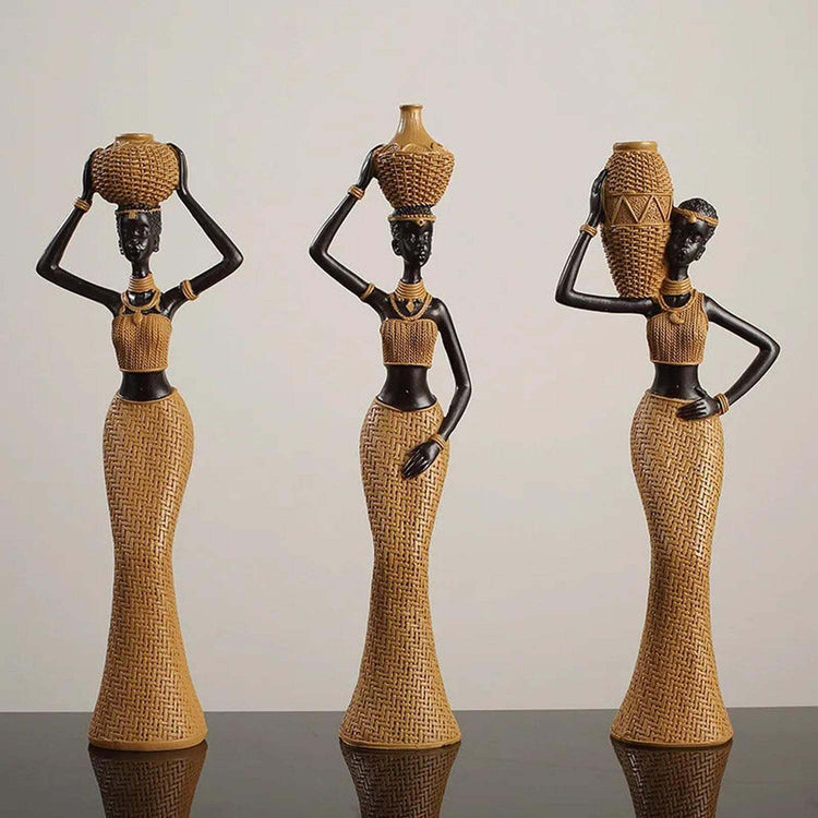 Woven in Gold — Tribal Weave Resin Sculpture in Bohemian Gold & Brown
