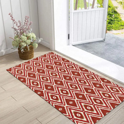 Geometric Entryway Rug — 4 Patterns, Non-Slip Flannel