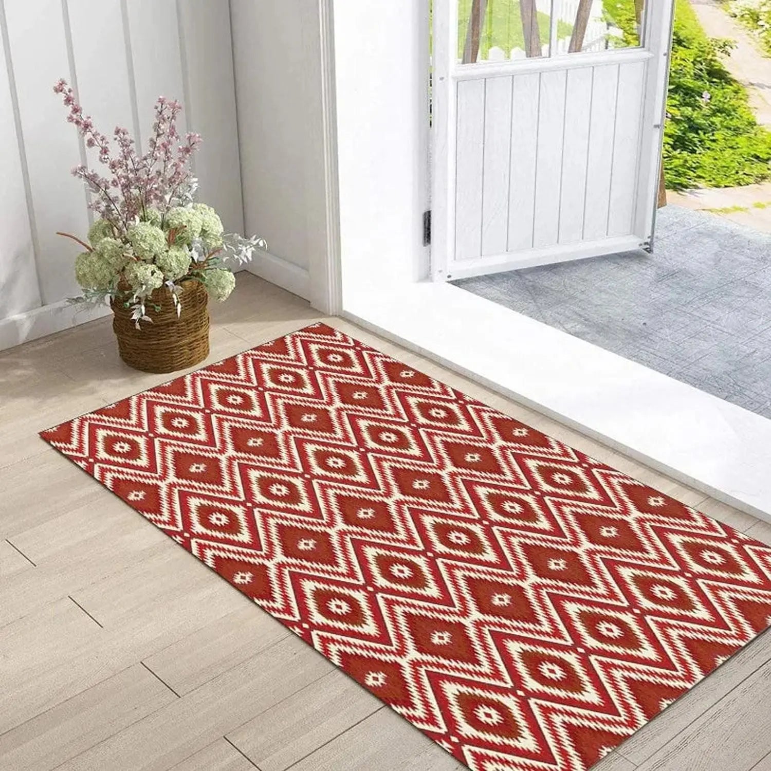 Geometric Entryway Rug — 4 Patterns, Non-Slip Flannel Jonine’s Corner