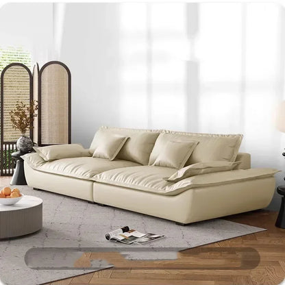 Luxury Genuine Leather Sofa — Designer Modular Living Room Seating