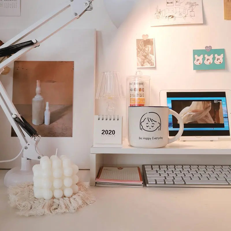 Clear the Desk, Clear the Mind — Wooden Desktop Storage Rack & Monitor Stand