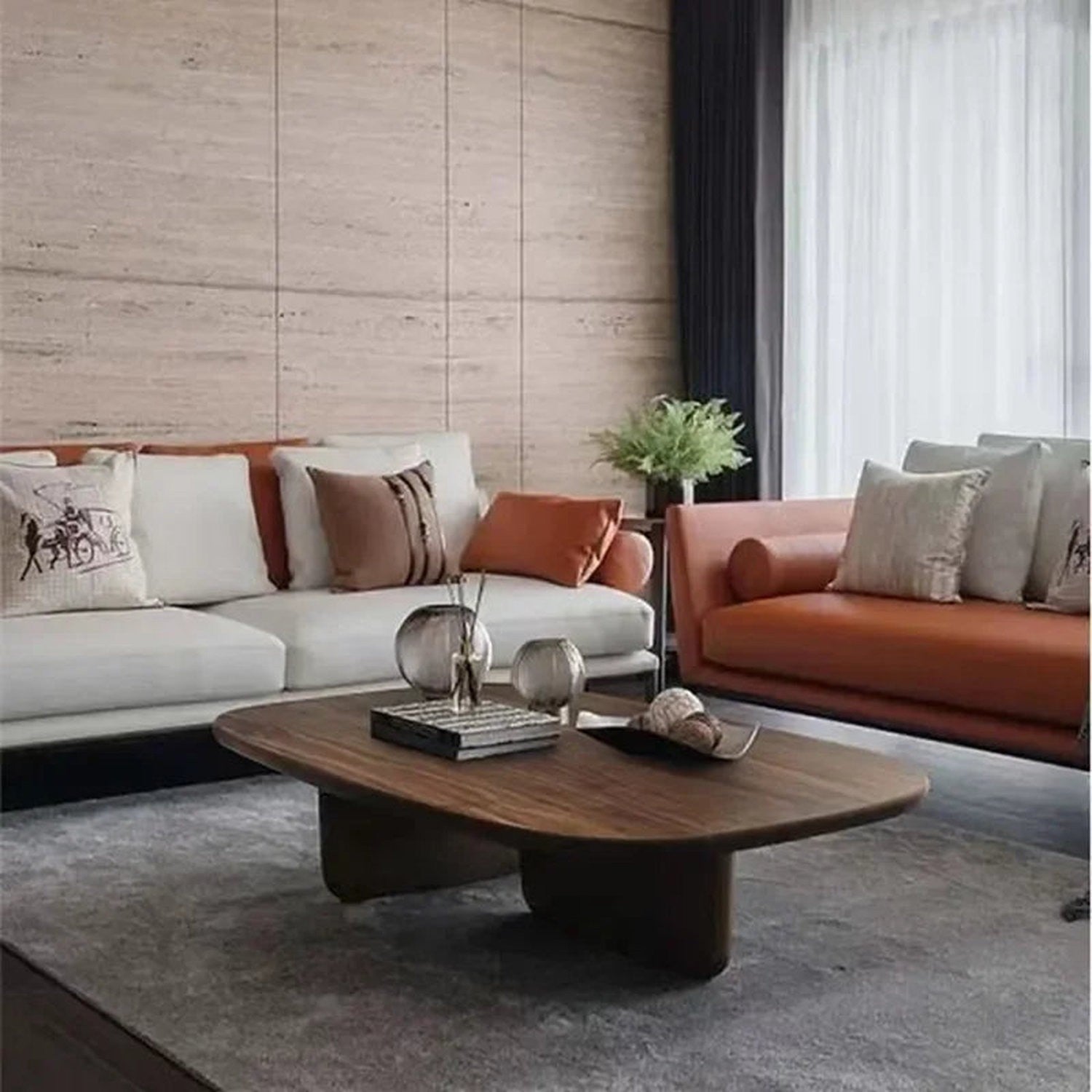 Nordic Minimalist Coffee Table — Modern Wood &amp; Glam Living Room Center Table