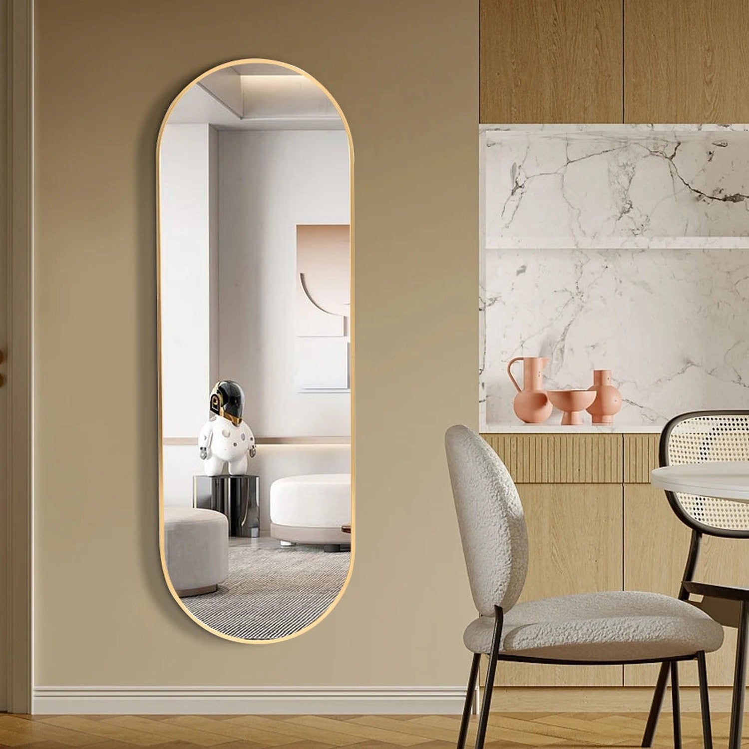 The Mirror That Opens the Room — Oversized Oval Full-Length Mirror