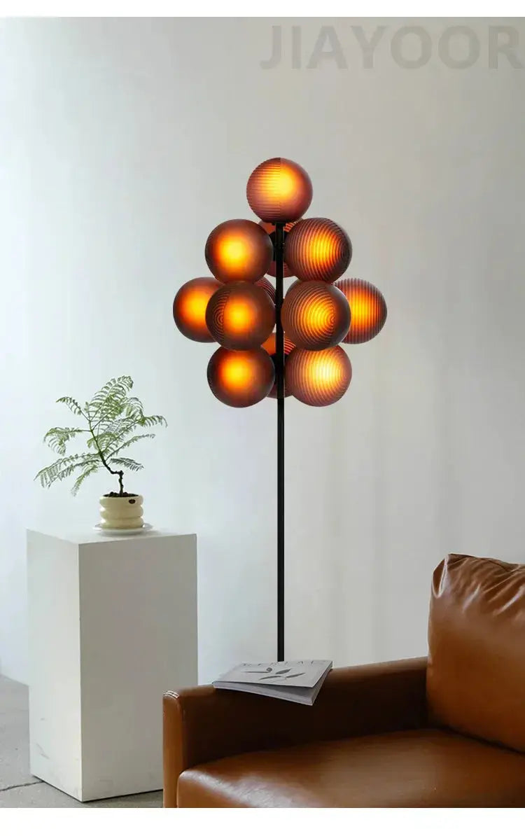 Modern Living Room Floor Lamp Sofa Side Standing Lamp Creative Design Grape Glass Lamp Bedroom Bedside Lamp Desk Lamp LED Light Jonine’s Corner
