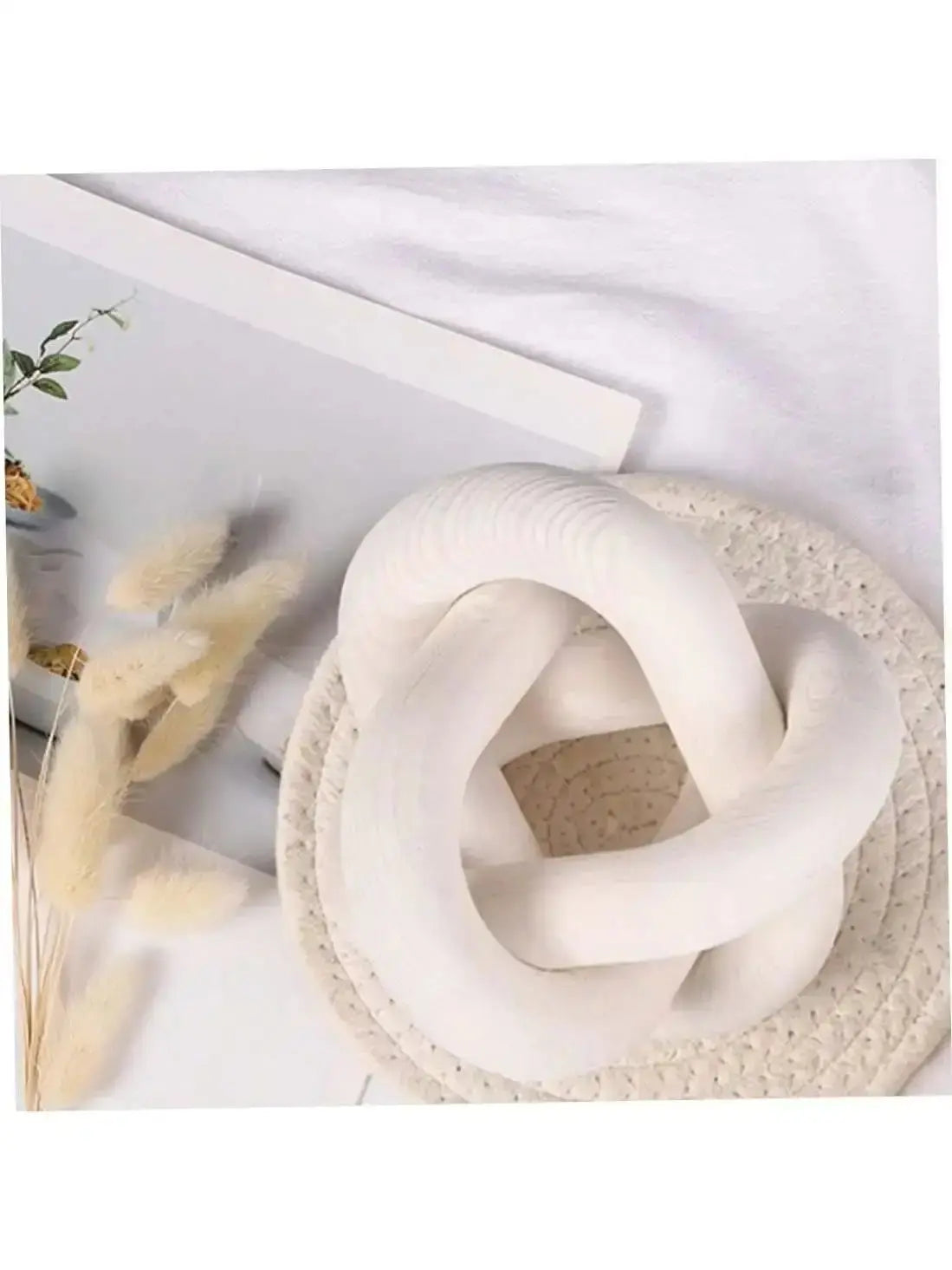 Hand-Carved Chain Link Wood Sculpture — Boho Shelf &amp; Table Accent Jonine’s Corner
