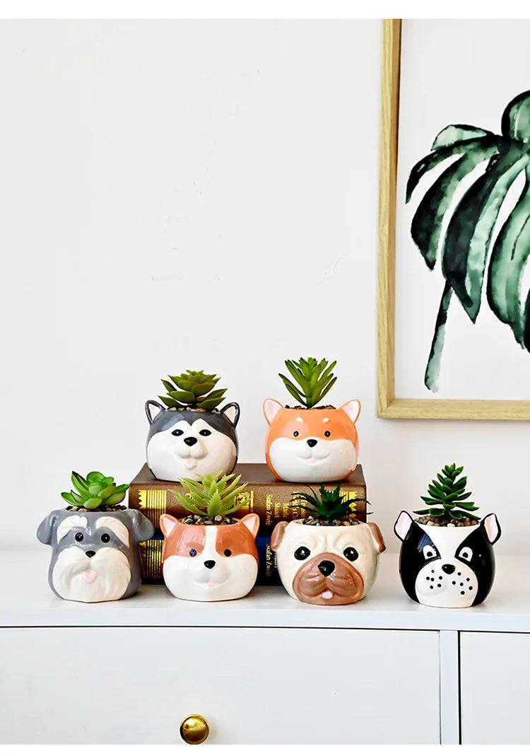 The Little Character — Ceramic Animal Succulent &amp; Plant Pot for Desk or Shelf
