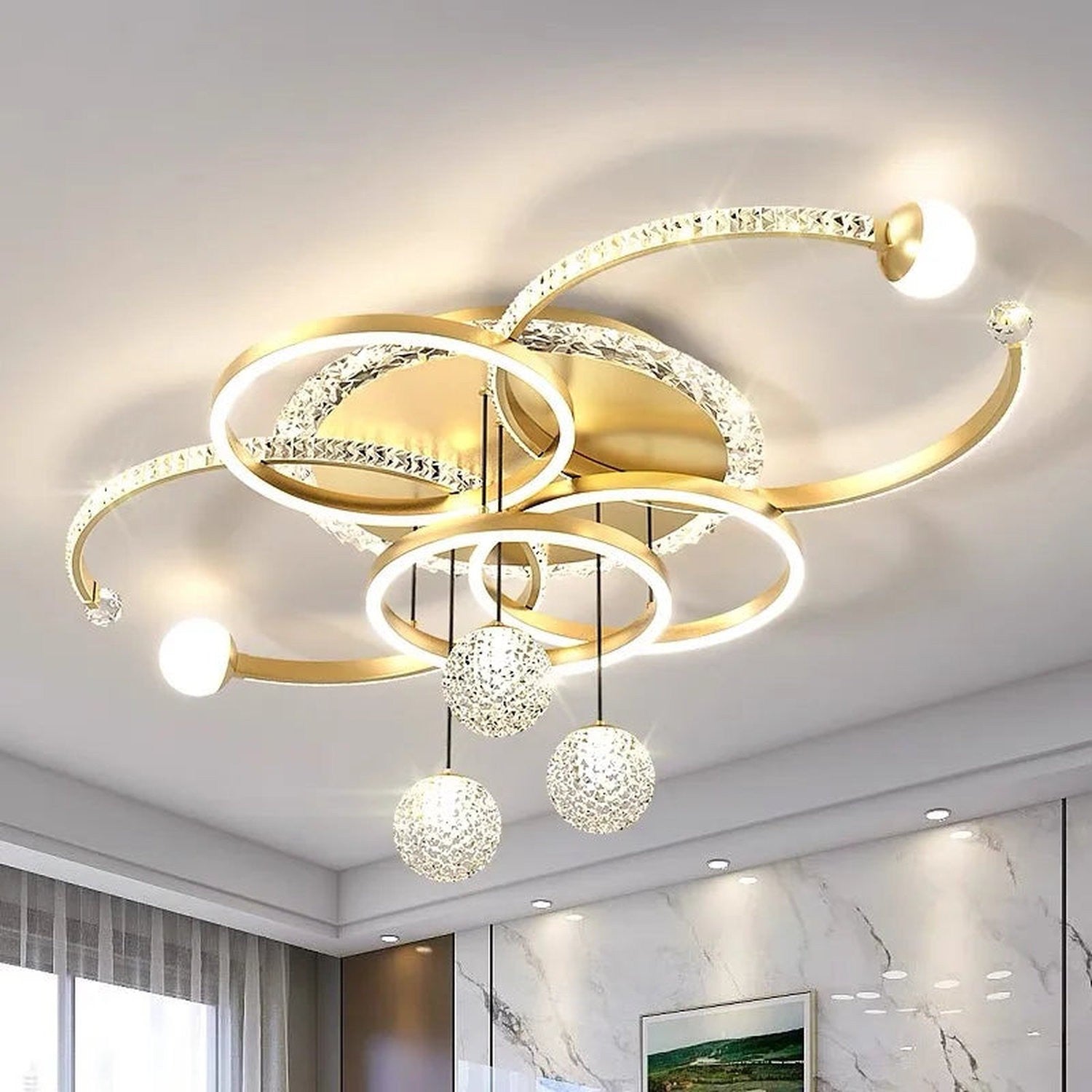 Modern Circle LED Pendant Light — Metal &amp; Acrylic Dining Room Lamp