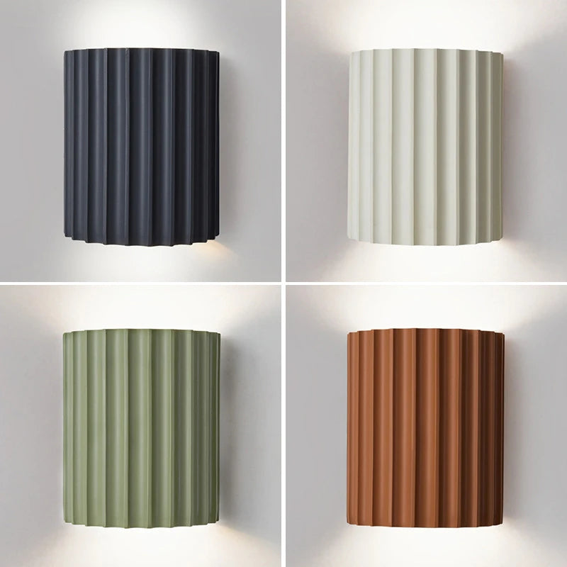 Nordic Macaroon Resin LED Wall Lamp — Sculptural Bedside Glow