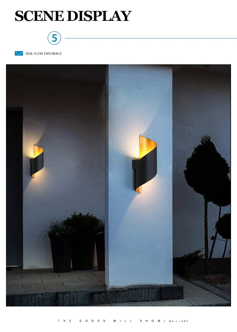 Spiral LED Wall Light — Nordic Modern Indoor & Outdoor Sconce