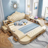 Headboard Storage Double Bed Queen Drawers King Size Smart Bed Luxury Princess Modern Letto Matrimoniale Bedroom Furniture Jonine&