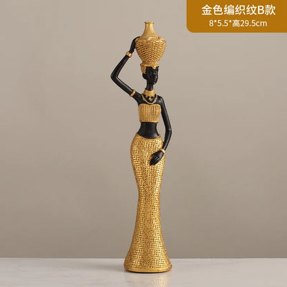 Woven in Gold — Tribal Weave Resin Sculpture in Bohemian Gold & Brown