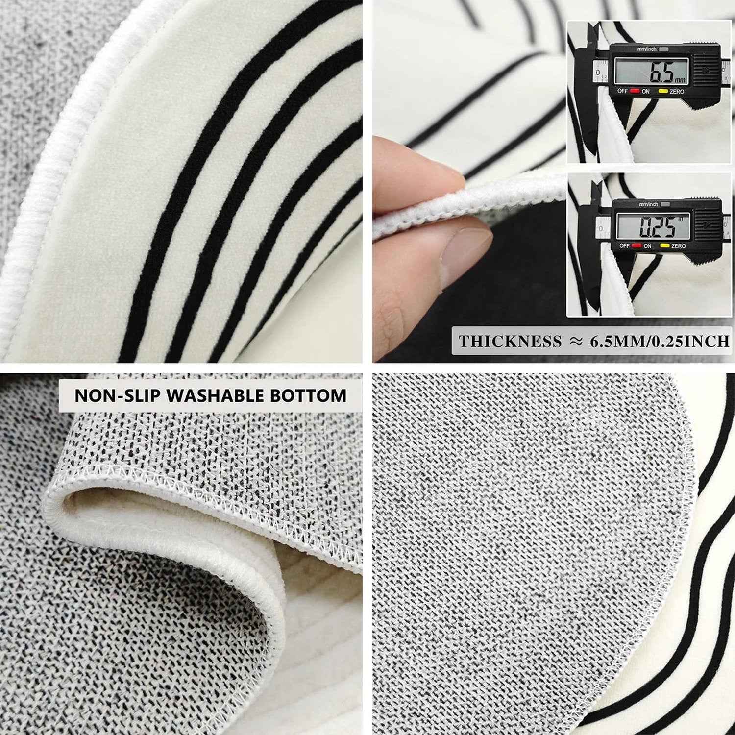 Round Gradient Area Rug — Machine Washable Non-Slip Floor Mat for Living Room &amp; Bedroom