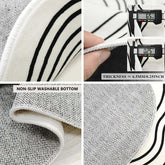 Round Gradient Area Rug — Machine Washable Non-Slip Floor Mat for Living Room & Bedroom