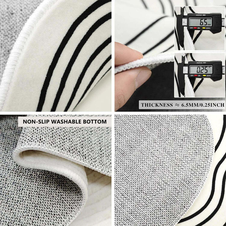 Round Gradient Area Rug — Machine Washable Non-Slip Floor Mat for Living Room & Bedroom