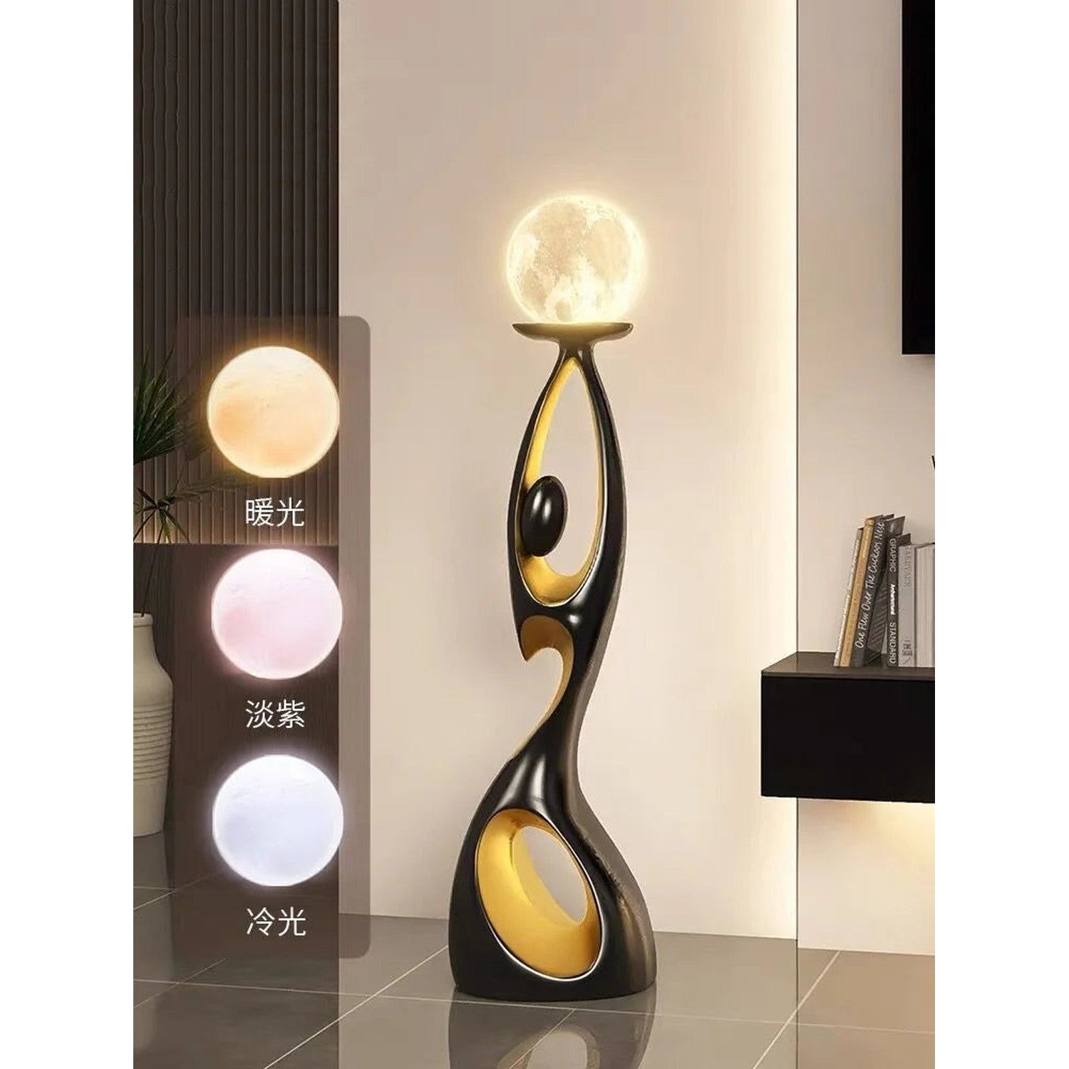 Movement Frozen in Time — Resin Floor Sculpture with Ambient Light