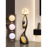 Movement Frozen in Time — Resin Floor Sculpture with Ambient Light