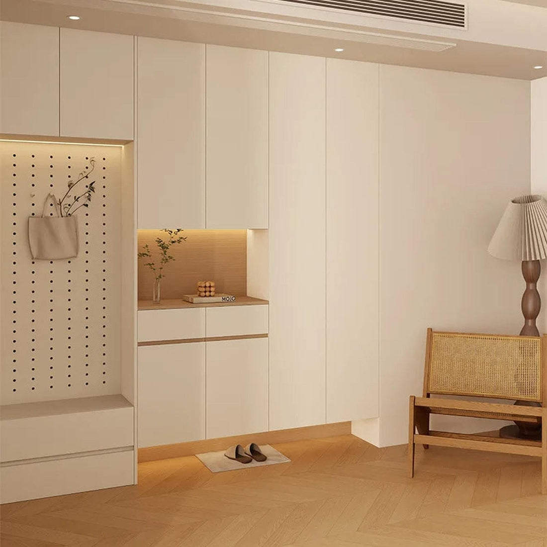 Custom Solid Wood Entryway Shoe Cabinet