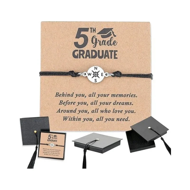 Graduation Gift Box Set — Compass, Bracelet & Keepsake Card
