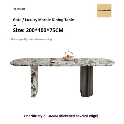 Custom Luxury French Marble Dining Table — Natural Stone