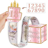 Surprise Money Pull Gift Box with Birthday Card & DIY Stickers Jonine’s Corner