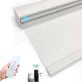 Smart electric blackout roller shades motorized for French windows with app control and 100% blackout fabric