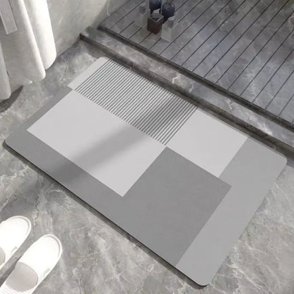 Spa-Grade Step — Non-Slip Diatomite Bath Mat with Rubber Padding