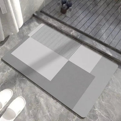 Spa-Grade Step — Non-Slip Diatomite Bath Mat with Rubber Padding