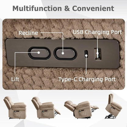 Rise &amp; Rest — 46" Extra-Wide Power Lift Recliner Chair for Big &amp; Tall