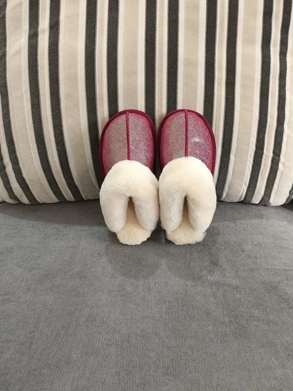 Cloud Underfoot — Natural Sheepskin & Fur Anti-Slip Home Slippers