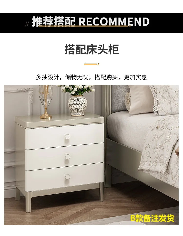 European Minimalist Waterproof Bed Frame with Headboard