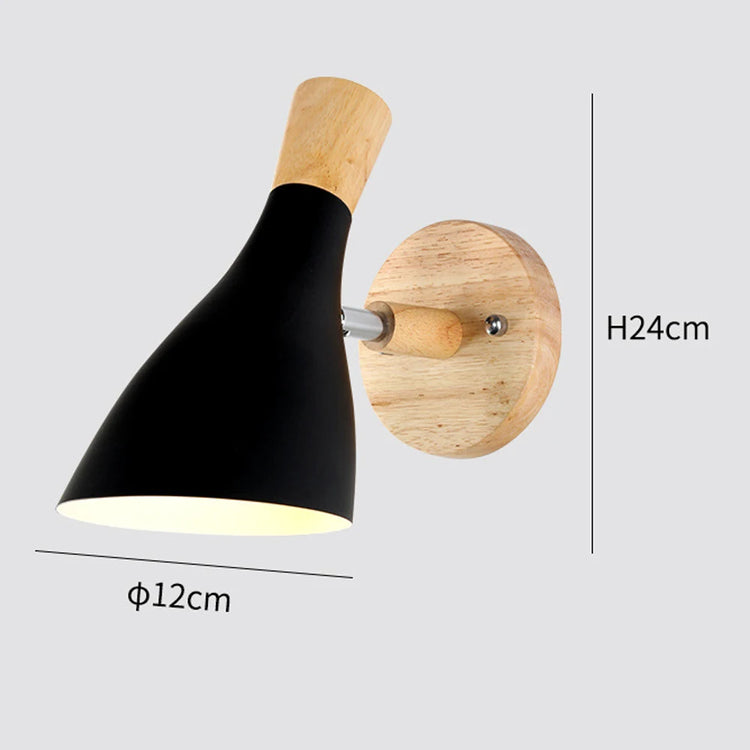 Nordic LED Wall Lamp Wood Creative Lighting Fixture Guest Room Balcony Staircase Sconce Bedroom Bedside Decor Light Chandelier Jonine&