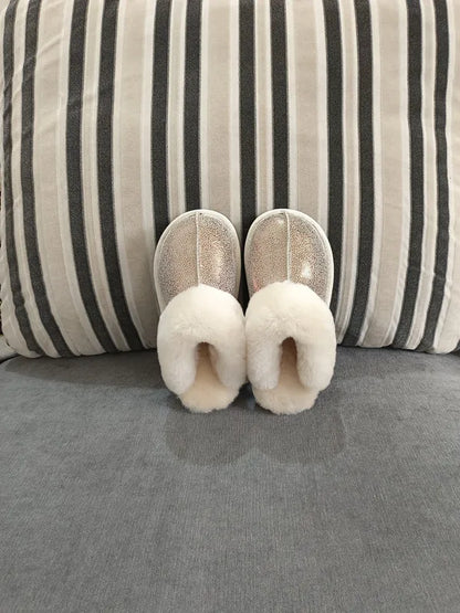 Cloud Underfoot — Natural Sheepskin & Fur Anti-Slip Home Slippers