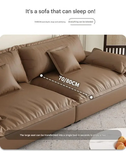 Luxury Genuine Leather Sofa — Designer Modular Living Room Seating