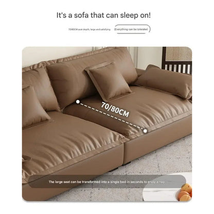 Luxury Genuine Leather Sofa — Designer Modular Living Room Seating