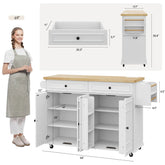 The Kitchen That Moves With You — 60" Rolling Island Cart