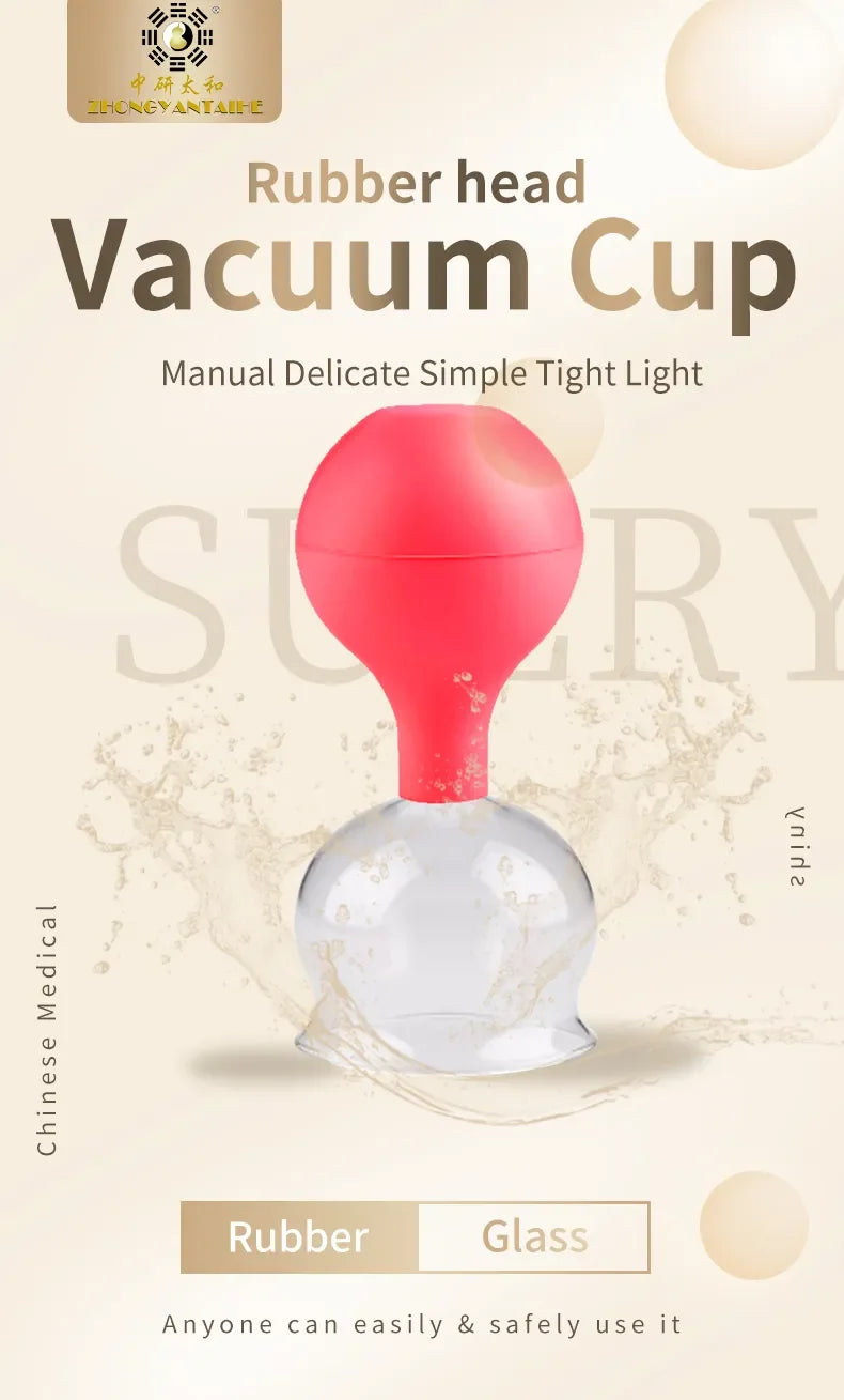 Rubber Vacuum Cupping Set – Glass Massage Jars for Health &amp; Body Therapy