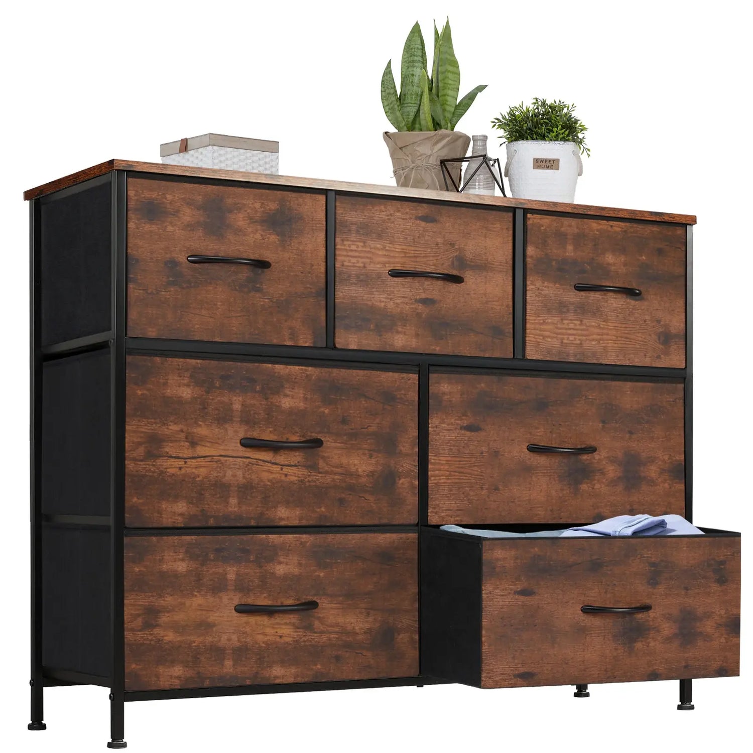 JHK Desser For Bedroom With 7 Fabric Drawers Organizer Storage Closet Chest Clothes For Living Room Display Cabinet Of Furniture Jonine&