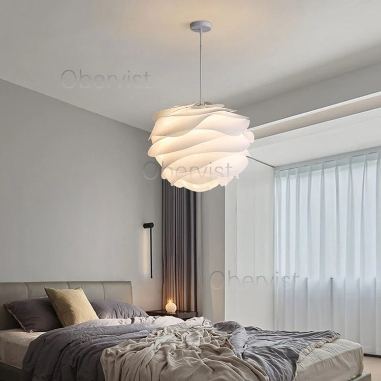White Rose Petal Pendant Light — Nordic Sculptural Chandelier Jonine&