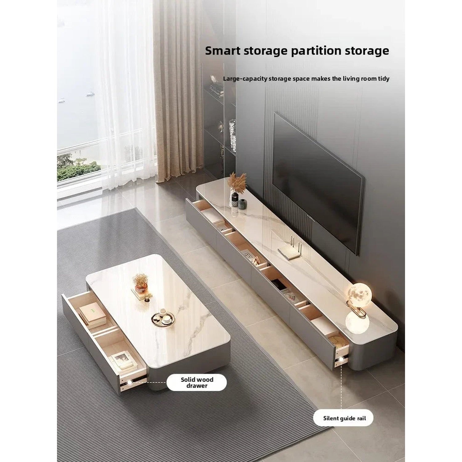 Nordic Clear Designer Coffee Table — Minimalist Living Room Décor