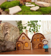 Nordic Style Wooden House Ornaments Miniature Landscape Creative Cute Gifts Home Decor Wooden Building Desktop Decorations Jonine&