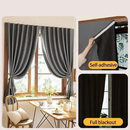 Self-Adhesive No-Drill Blackout Curtains