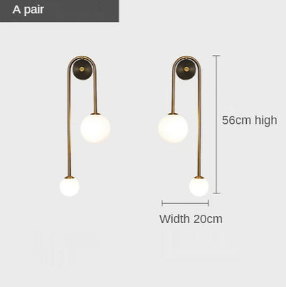 Gold Glass Ball LED Wall Sconce — Modern Bedroom & Living Room Light