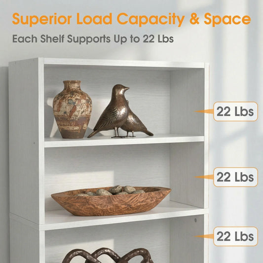 Tall, Dark & Organised — MCQ 5-Tier 53" Black Bookcase with Adjustable Shelves