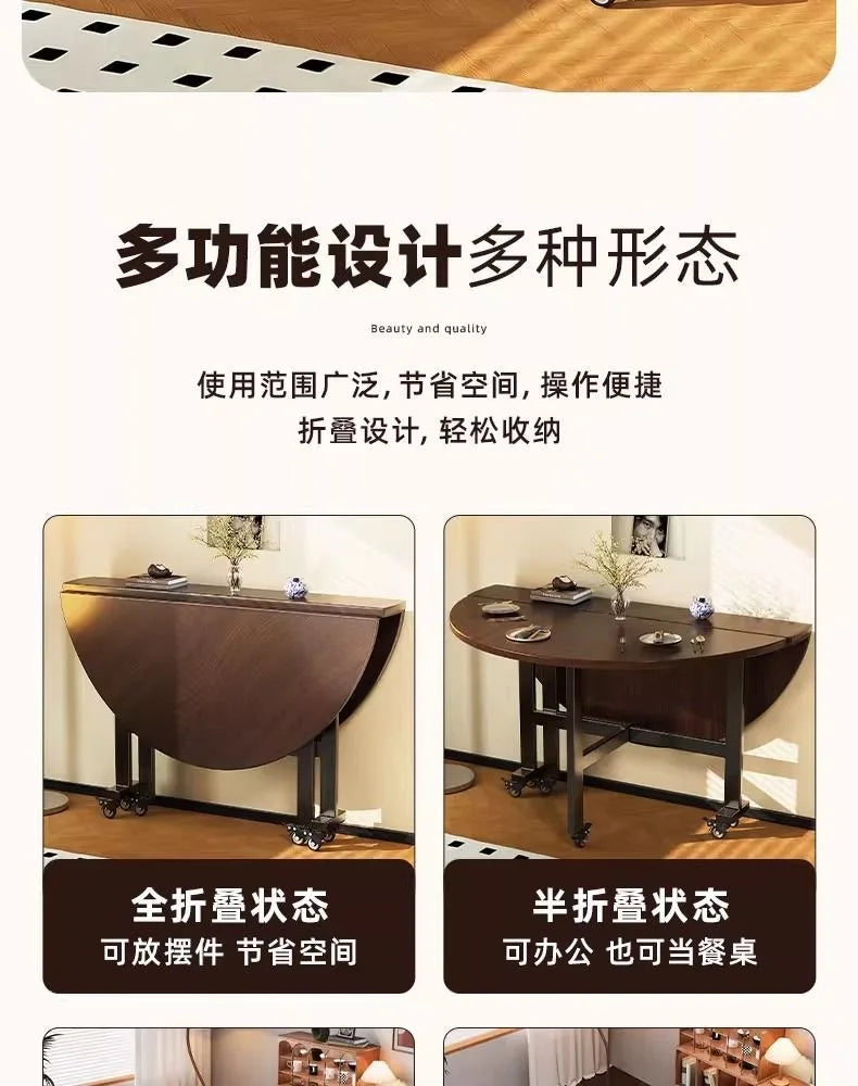 Round Foldable Dining Table — 100 & 120cm