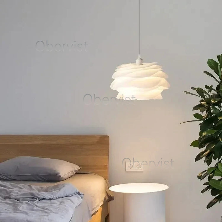 White Rose Petal Pendant Light — Nordic Sculptural Chandelier Jonine&