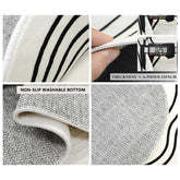 Round Gradient Area Rug — Machine Washable Non-Slip Floor Mat for Living Room & Bedroom